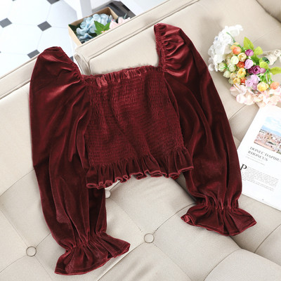 Bluza de dama elastica din catifea in mai multe culori