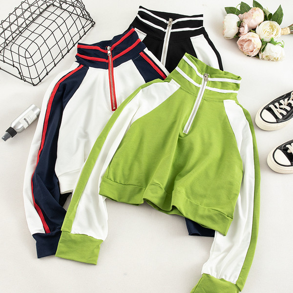 Női alkalmi blúz három színben cipzárral és gallérral