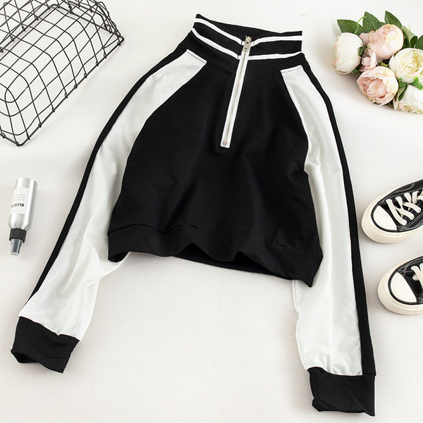 Női alkalmi blúz három színben cipzárral és gallérral