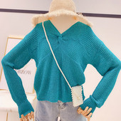 Pulover de dama model nou cu decolteu in V in mai multe culori