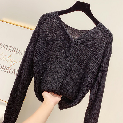 Pulover de dama model nou cu decolteu in V in mai multe culori