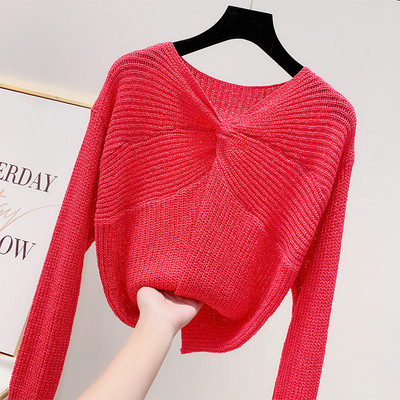 Pulover de dama model nou cu decolteu in V in mai multe culori