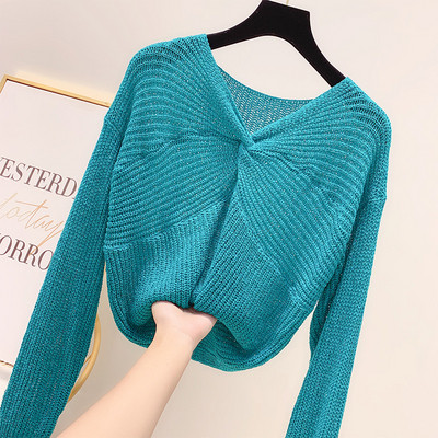 Pulover de dama model nou cu decolteu in V in mai multe culori