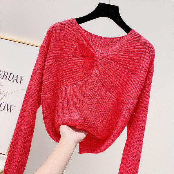 Pulover de dama model nou cu decolteu in V in mai multe culori