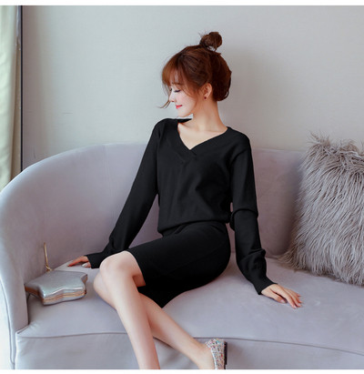 Κομψό γυναικείο φόρεμα σε τρία χρώματα με μακρύ μανίκι