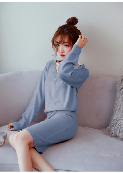 Κομψό γυναικείο φόρεμα σε τρία χρώματα με μακρύ μανίκι