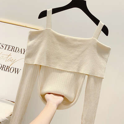 Μοντέρνο γυναικείο πουλόβερ με γυμνούς ώμους σε διάφορα χρώματα