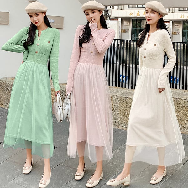 Alkalmi női ruha hosszú ujjal