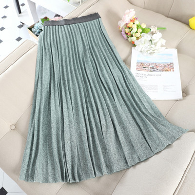 Hosszú női szoknya magas derékkal, fényes hatással több színben