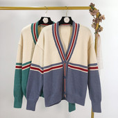 Vesta casual dama in dungi in doua culori