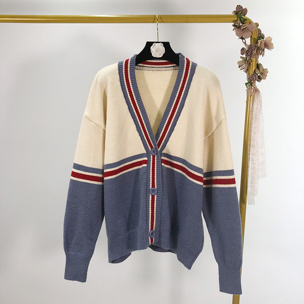 Vesta casual dama in dungi in doua culori