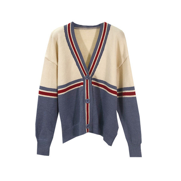 Vesta casual dama in dungi in doua culori