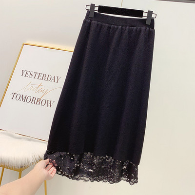 Μοντέρνα γυναικεία φούστα  από δαντέλα με δύο όψεις, σε διάφορα χρώματα