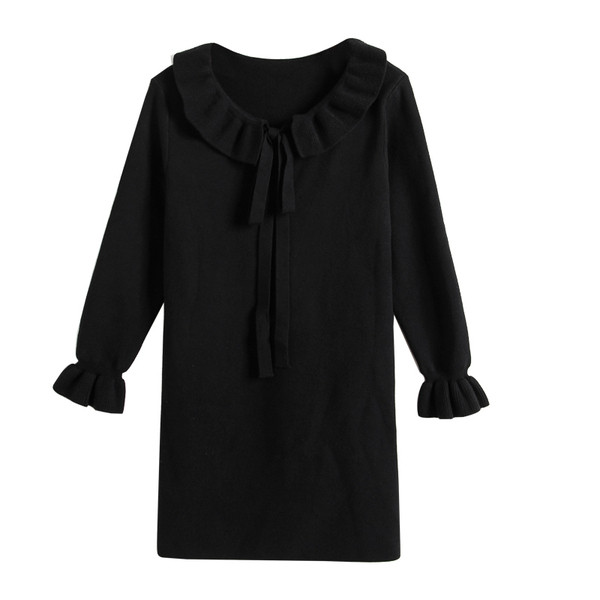 Női alkalmi ruha két színben, hosszú ujjal