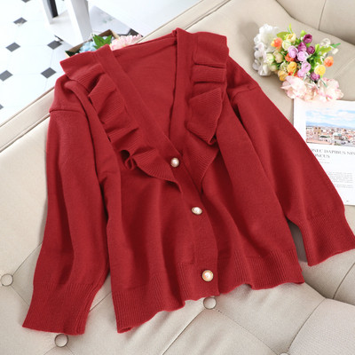 Μοντέρνα γυναικεία ζακέτα με κουμπιά σε διαφορετικά χρώματα