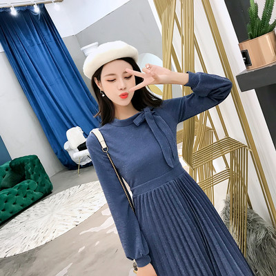 Γυναικείο  μοντέρνο πλεκτό φόρεμα  σε δύο χρώματα