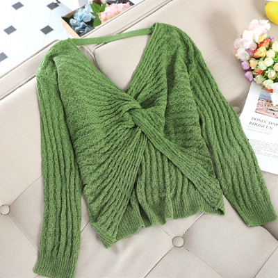 Μοντέρνο γυναικείο πουλόβερ  με V-λαιμό σε επτά χρώματα