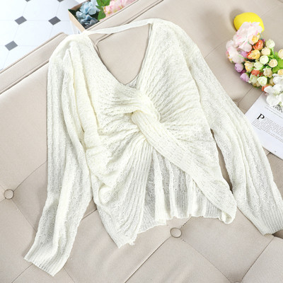 Μοντέρνο γυναικείο πουλόβερ  με V-λαιμό σε επτά χρώματα