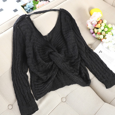 Μοντέρνο γυναικείο πουλόβερ  με V-λαιμό σε επτά χρώματα