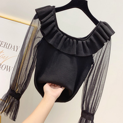 Μοντέρνο  γυναικείο πουλόβερ  με ντεκολτέ σε διάφορα χρώματα