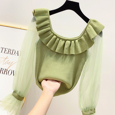 Μοντέρνο  γυναικείο πουλόβερ  με ντεκολτέ σε διάφορα χρώματα