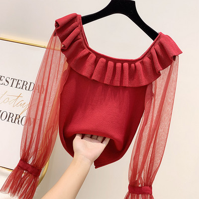 Μοντέρνο  γυναικείο πουλόβερ  με ντεκολτέ σε διάφορα χρώματα