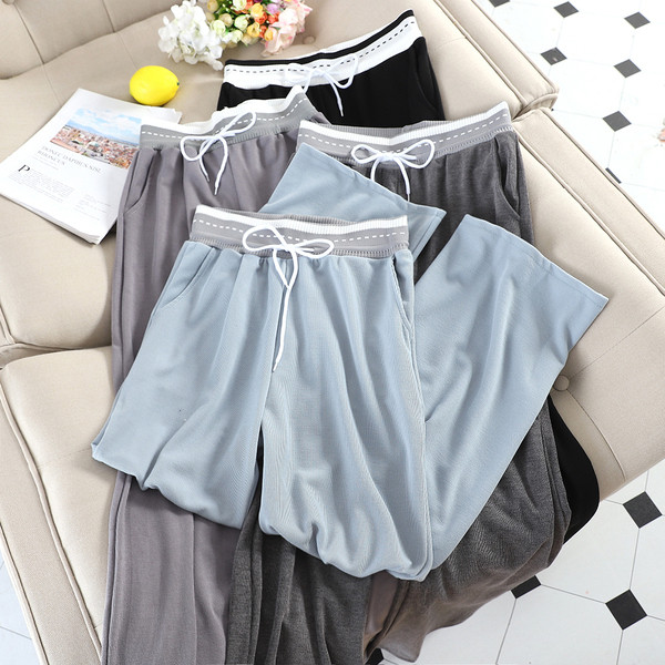 Γυναικείο casual παντελόνι με  φαρδιά ελαστική μέση σε διάφορα χρώματα