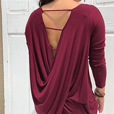 Modern női blúz csupasz háttal, négy színben