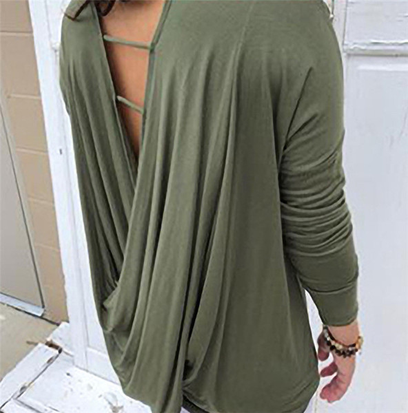 Modern női blúz csupasz háttal, négy színben