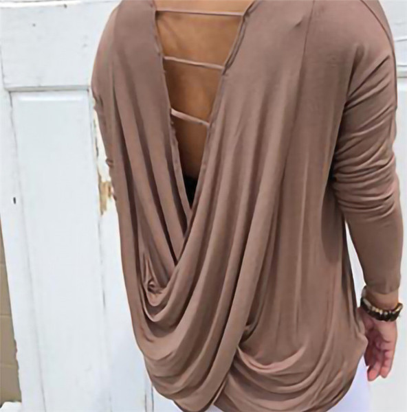 Modern női blúz csupasz háttal, négy színben