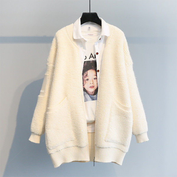 Χειμερινή  γυναικεία ζακέτα με φερμουάρ σε διάφορα χρώματα