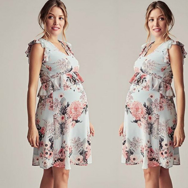 Alkalmi női ruha terhes nőknek fehér színben