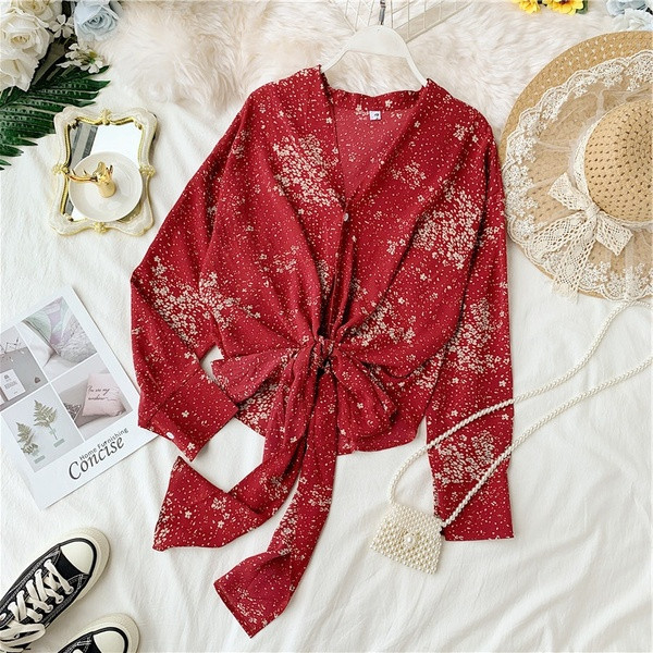 Cămașă modernă de damă cu model floral în trei culori