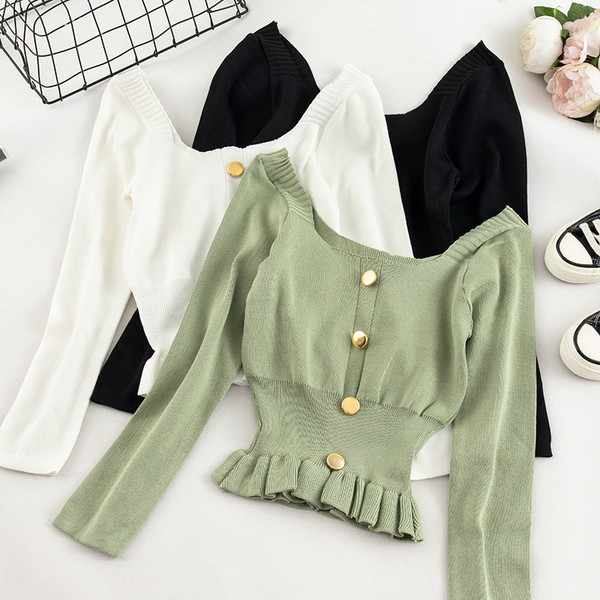 Bluză de damă modernă cu nasturi - în mai multe culori