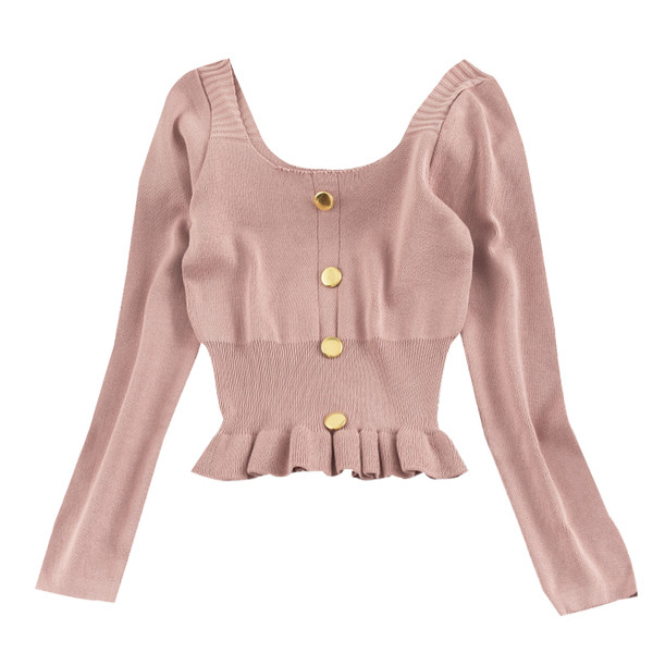 Bluză de damă modernă cu nasturi - în mai multe culori