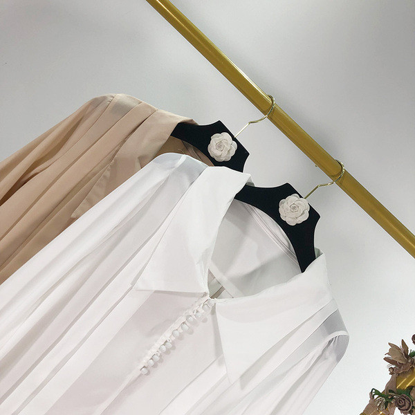 Camasa de dama eleganta din sifon cu nasturi si maneci lungi in doua culori