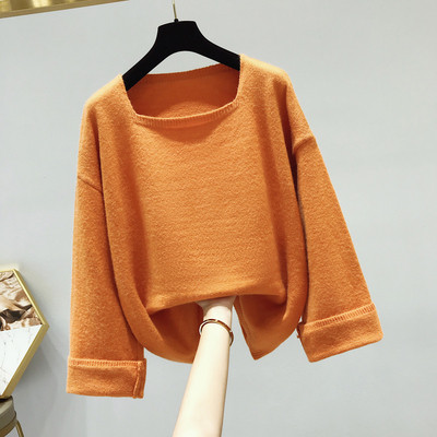 Μοντέρνο μοντέλο  γυναικείο φαρδύ πουλόβερ  σε τέσσερα χρώματα