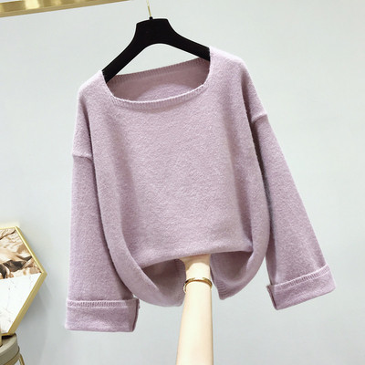 Μοντέρνο μοντέλο  γυναικείο φαρδύ πουλόβερ  σε τέσσερα χρώματα