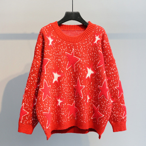 Καθημερινό γυναικείο πουλόβερ με κεντήματα σε τρία χρώματα