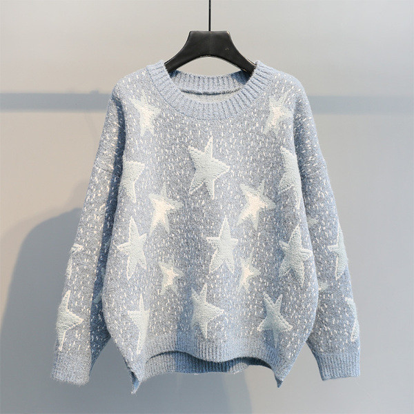 Καθημερινό γυναικείο πουλόβερ με κεντήματα σε τρία χρώματα