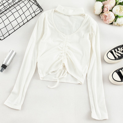 Μοντέρνα γυναικεία μπλούζα σε τέσσερα χρώματα με κορδόνια