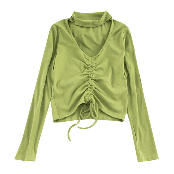 Μοντέρνα γυναικεία μπλούζα σε τέσσερα χρώματα με κορδόνια