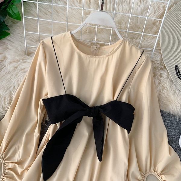 Cămașă elegantă de damă cu panglică în două culori