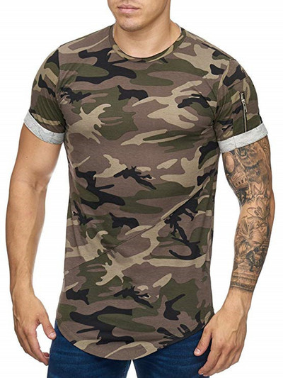 Casual ανδρικό  καμουφλάζ T-shirt με κοντά μανίκια σε τρία χρώματα