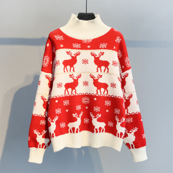 Női téli pulóver magas gallérral több színben