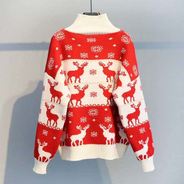 Női téli pulóver magas gallérral több színben