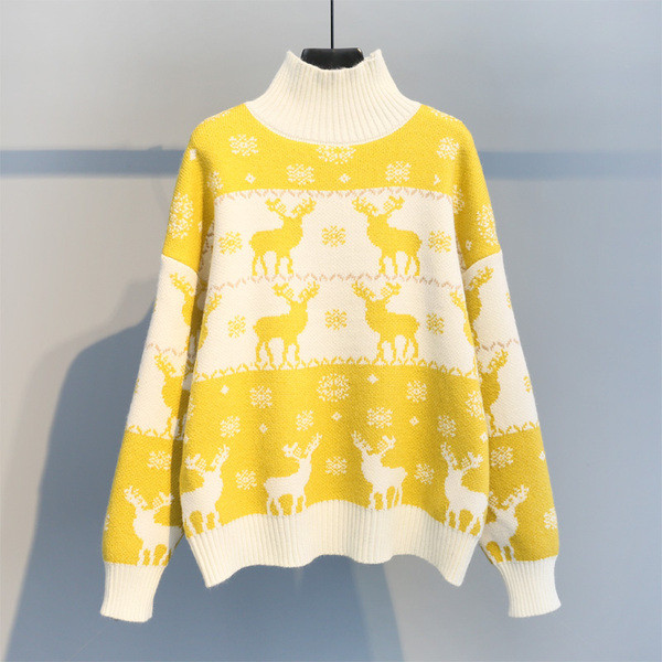 Női téli pulóver magas gallérral több színben