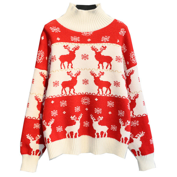 Női téli pulóver magas gallérral több színben