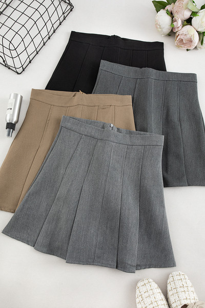 Aktuális női szoknya négy színben, magas derékkal és cipzárral