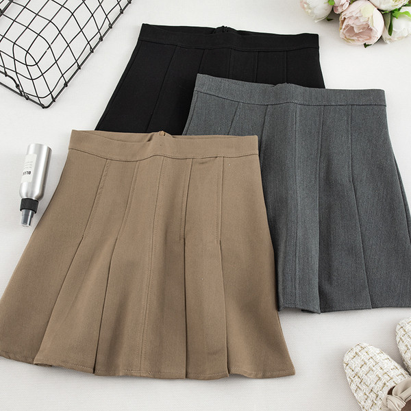 Aktuális női szoknya négy színben, magas derékkal és cipzárral